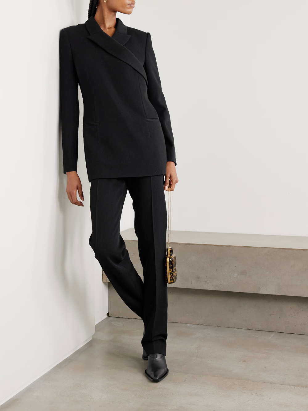 Calvin Klein fall 2025 runway collection Mia asymmetric Black wool suit Size M/S